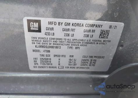2022 Buick Encore Gx Fwd Select from USA, damaged, VIN KL4MMDSL8NB018613